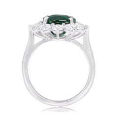 GRS Certified 7.33 Carat Green Emerald Diamond Platinum Ring