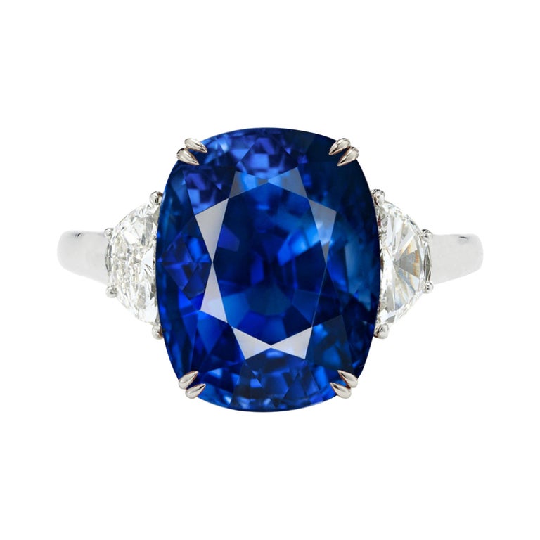 GRS Certified 5 Carat Vivid Intense Blue Sri-Lanka Sapphire Ring For ...