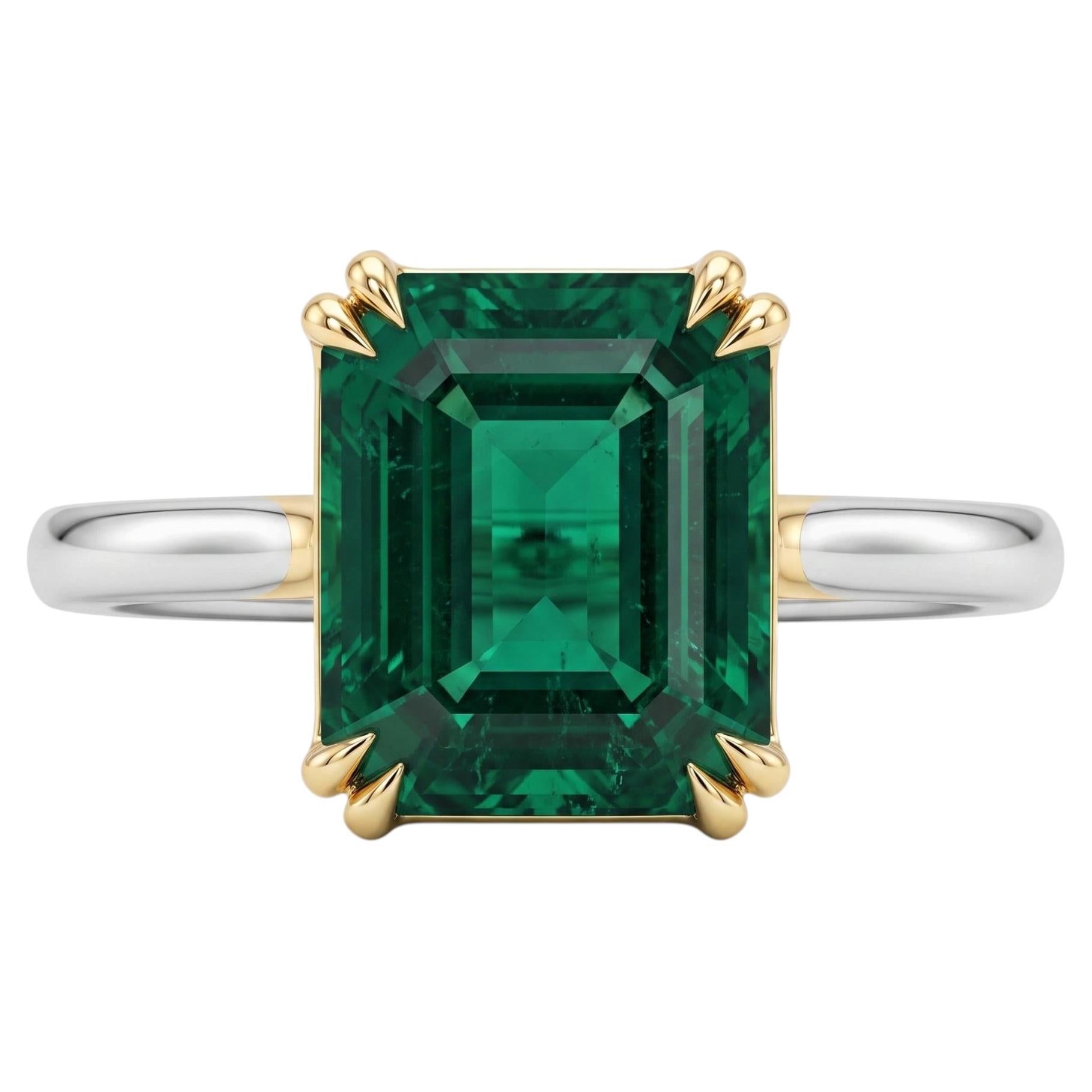 GRS Certified 5.63 Carat Emerald Ring Made-to-Order