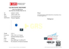 GRS Certified 5.65 Ct. Untreated Sapphire Diamond Ring