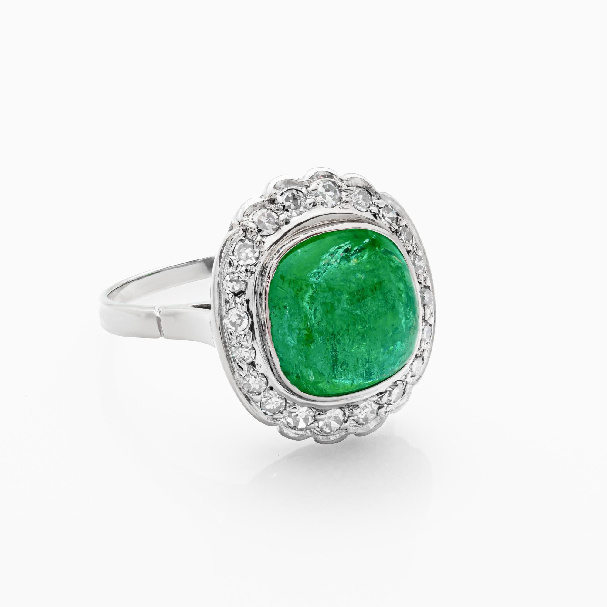 Bague en or blanc 14 carats certifiée GRS avec émeraude de 5,85 carats et diamant de 0,40 carat Neuf - En vente à Warszawa, PL