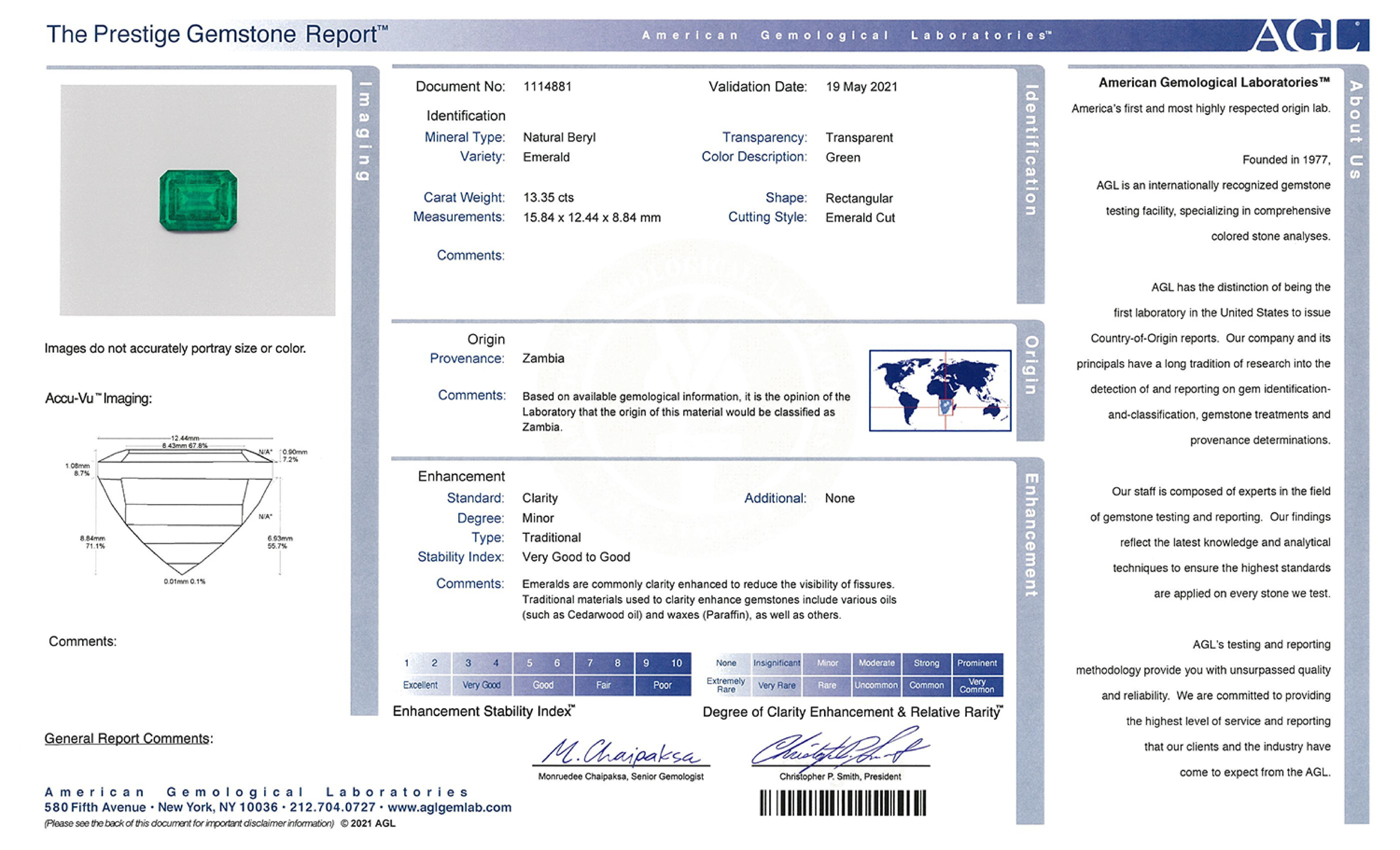 GRS-zertifiziert 5,93 Karat Minor Oil Grüner Smaragd und Diamant Platin Ring (Smaragdschliff) im Angebot
