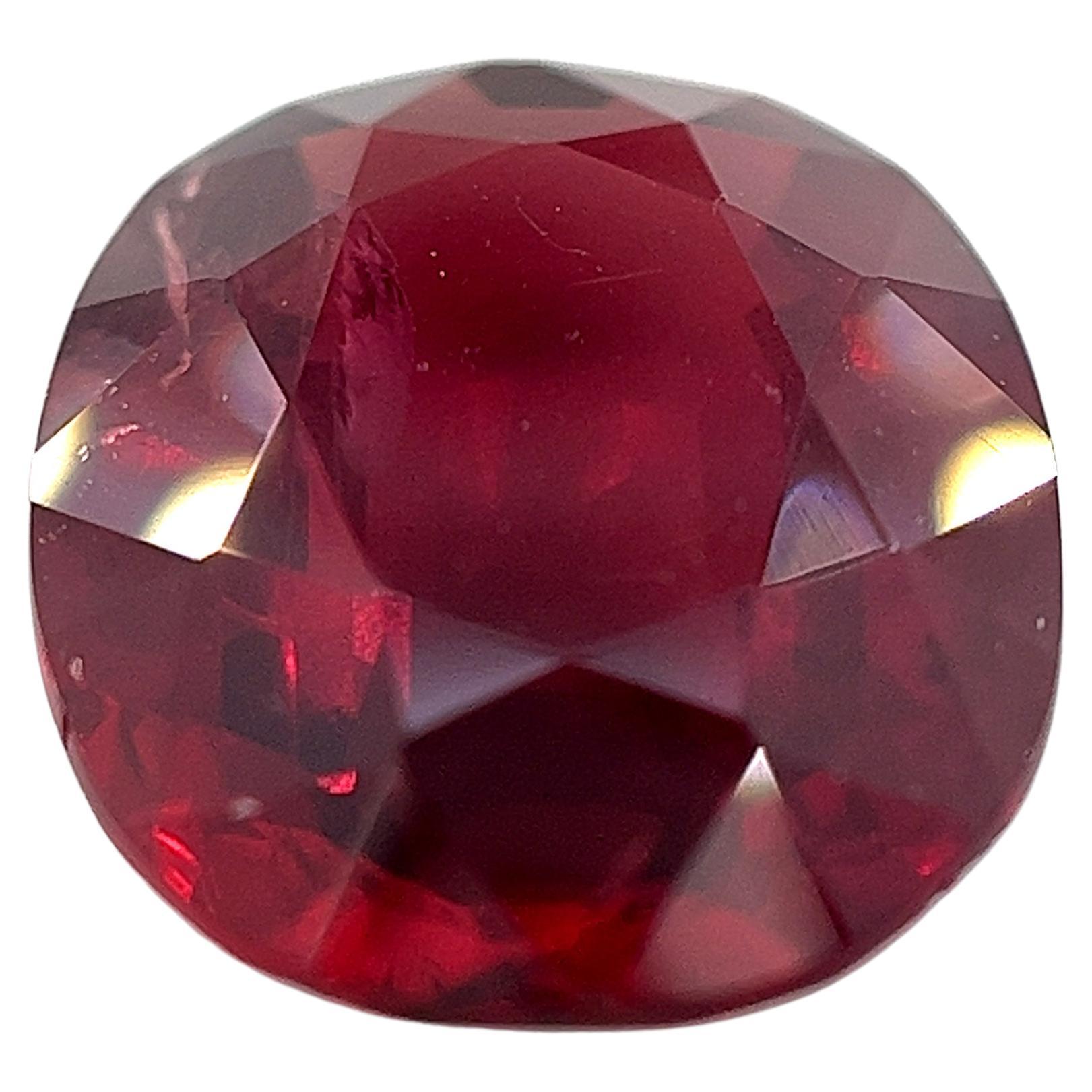 GRS Certified 5.94 Carat No Heat Vivid Orangy-Red Loose Ruby For Sale