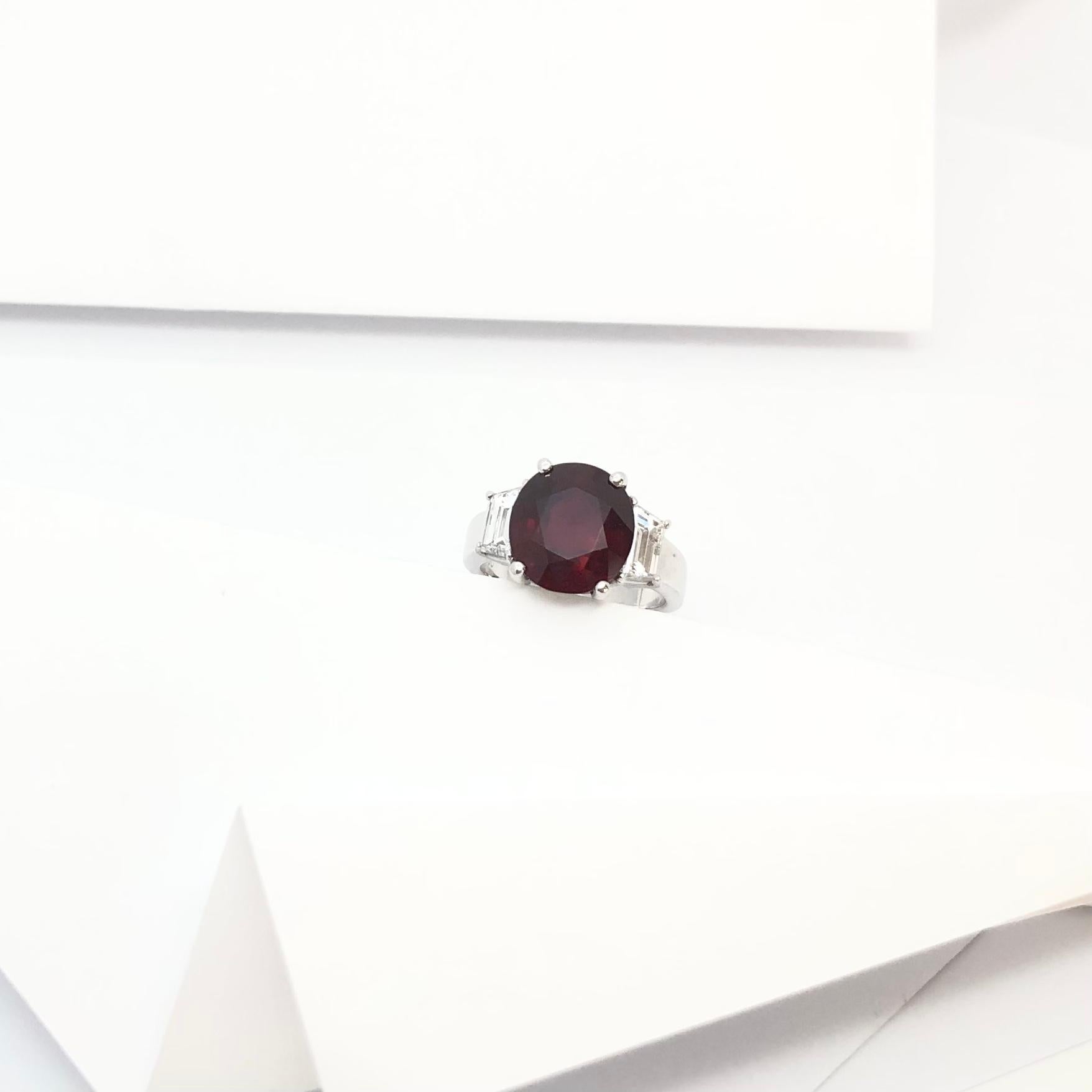 Anello con rubino e diamante certificato GRS da 5 carati con incastonatura in platino 950 in vendita 11