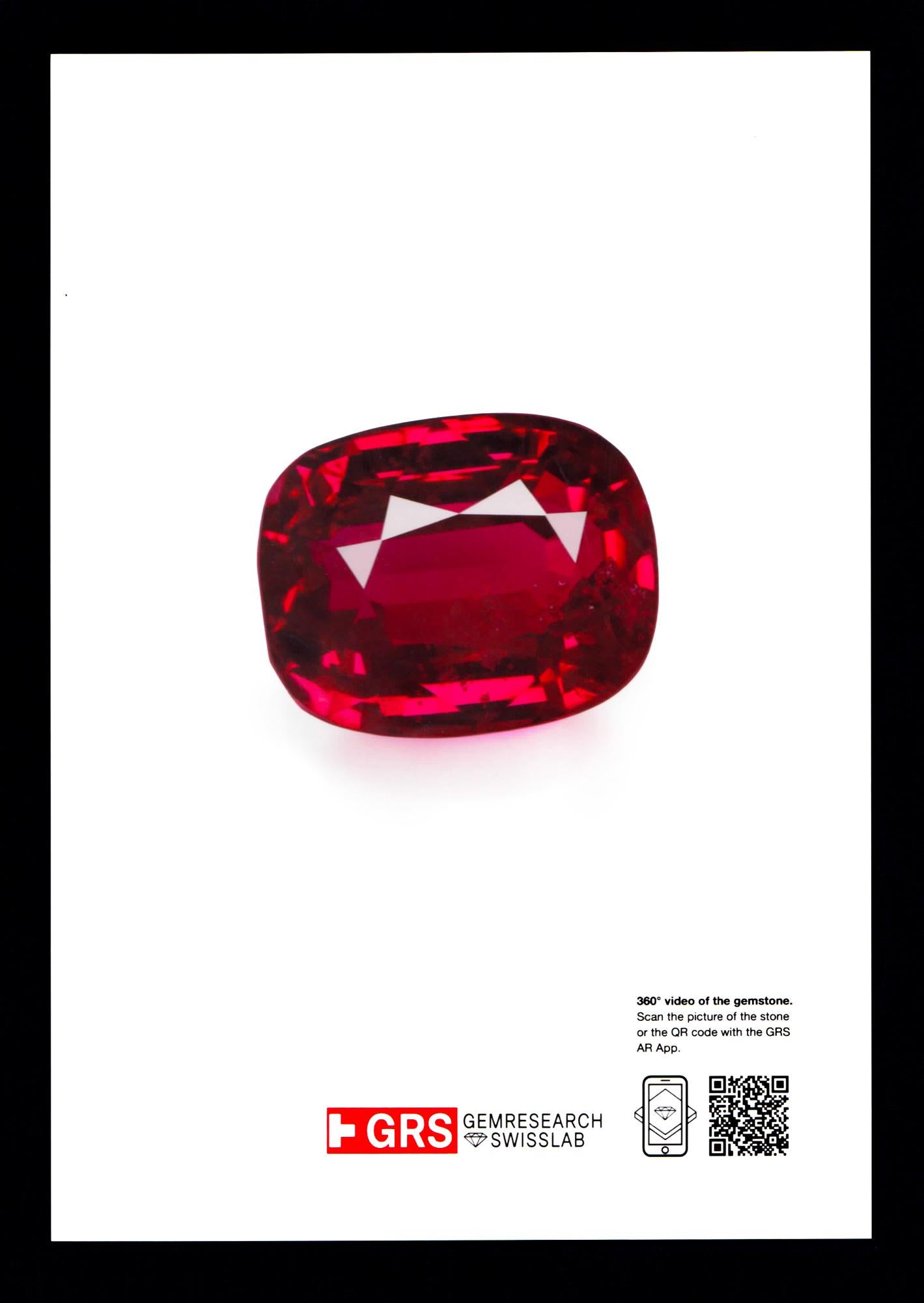 Contemporaneo Anello con diamante di rubino birmano rosso vivo certificato Grs da 6,06 carati in vendita