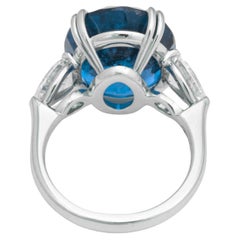 GRS Certified 6.24 Carat Blue Sapphire Unheated and Untreated Ring