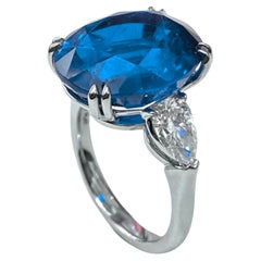 Anillo de zafiro azul certificado GRS de 6,24 quilates sin calentar ni tratar