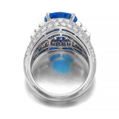 GRS Certified 6.24 Carat NO HEAT Blue Sapphire  Diamond Ring LOOP CLEAN