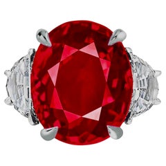 Anillo de Rubí BURMÉS no tratado certificado GRS de 6,30 quilates