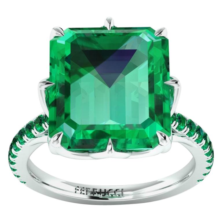 GRS Certified 6.31 Carat Colombian Emerald in Platinum 950 Ring