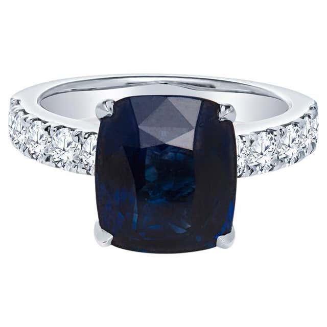 Cushion Cut Yellow Sri Lankan Sapphire and Diamond 3-Band Ring For Sale ...