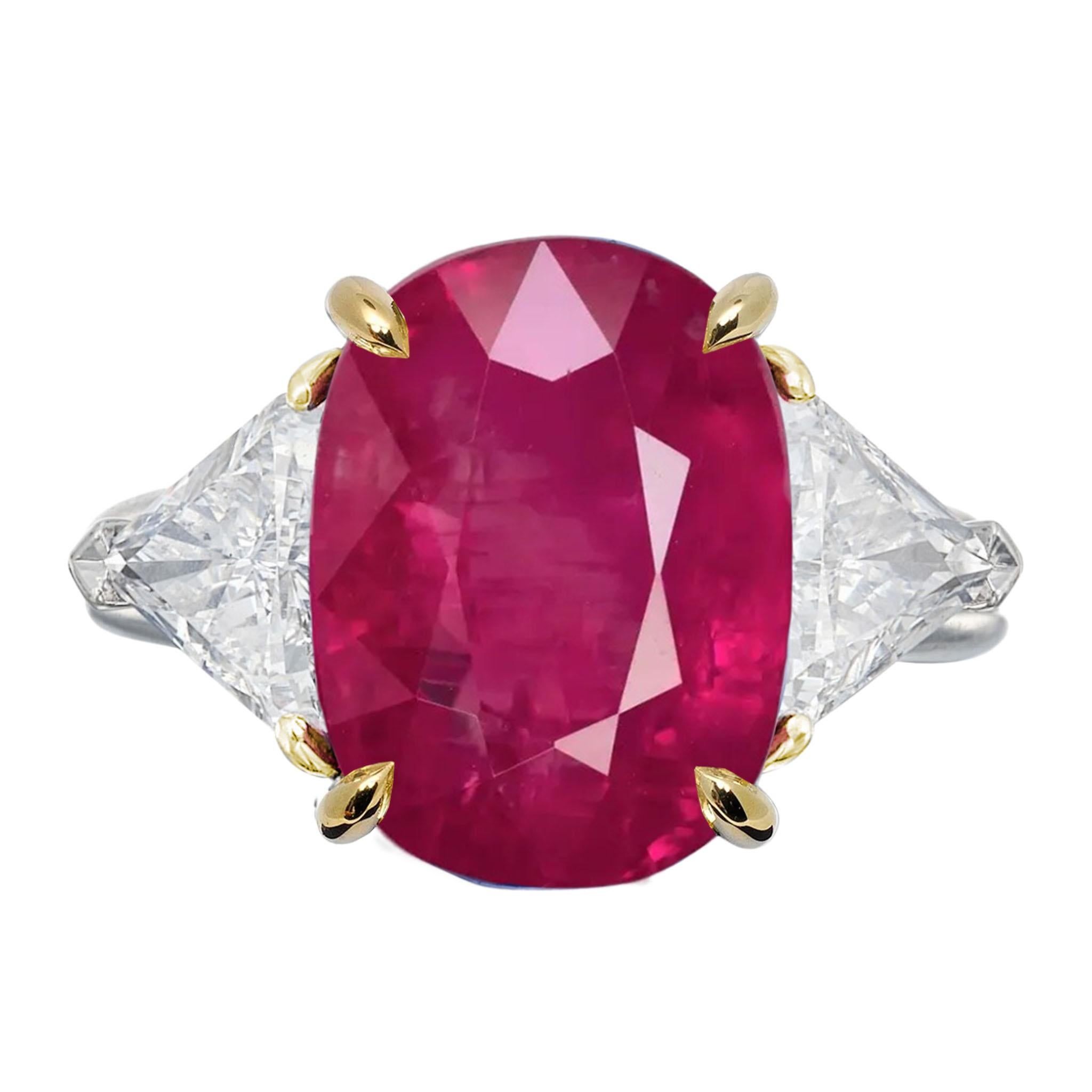 Moderne Bague en diamants rouges non traités et non chauffés de 6.72 carats certifiés GRS en vente