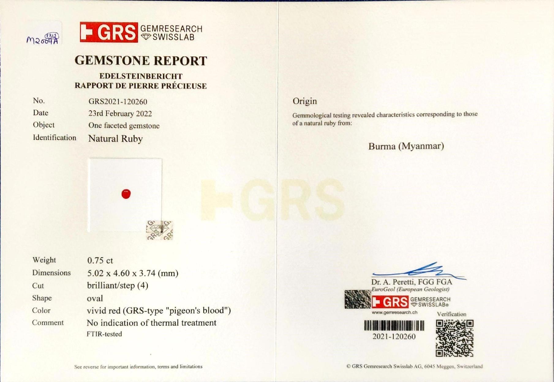 Donna Orecchini di rubini certificati GRS da 6,73 carati con diamanti in oro bianco da 18 carati in vendita