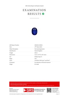 GRS Certified 6.88 Carat Ceylon Royal VIVID Blue Sapphire Diamond Ring