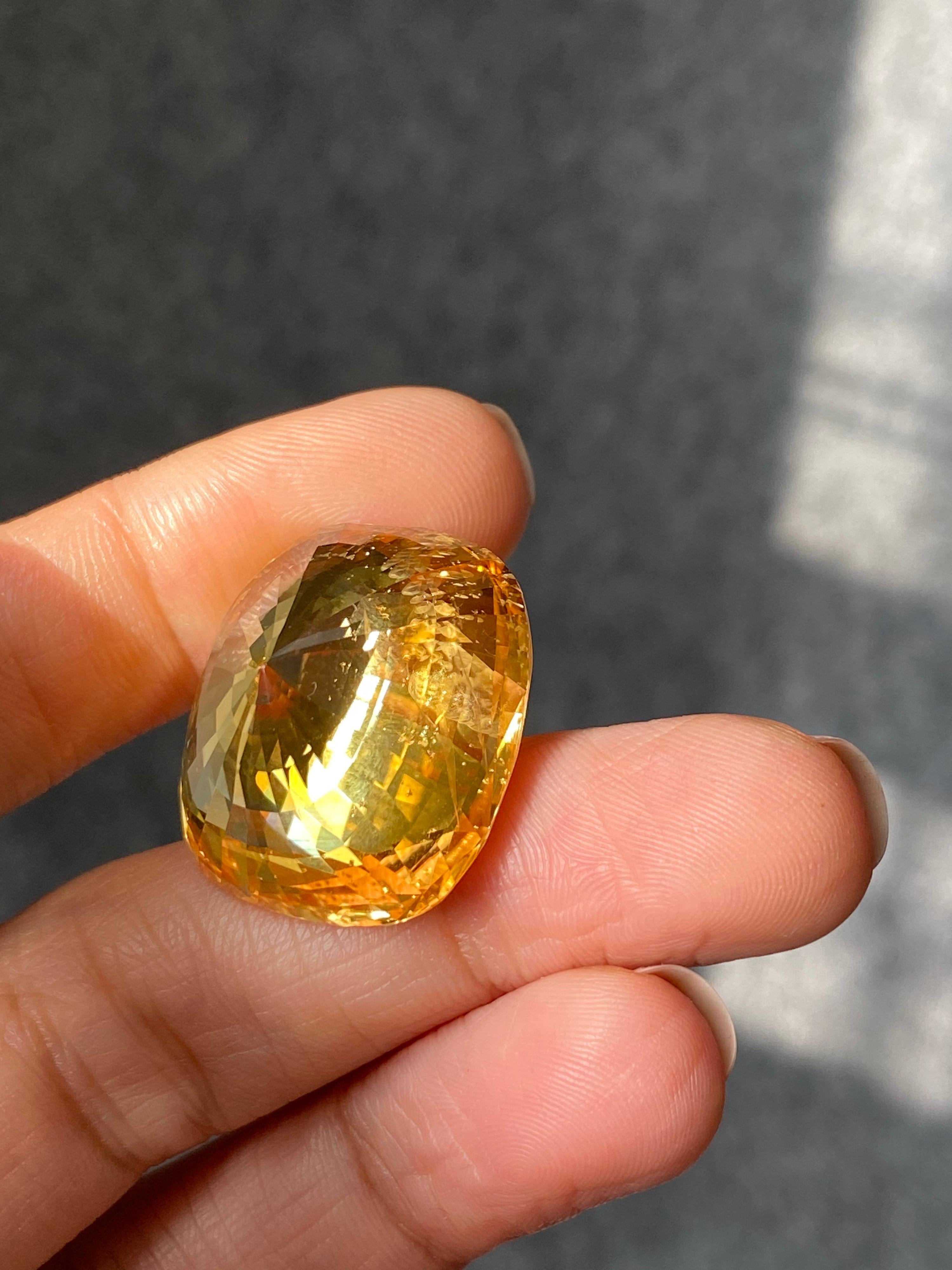 GRS Certified 69.70 Carat Cushion Shape Natural Sri Lankan Yellow Sapphire In New Condition In Bangkok, Thailand