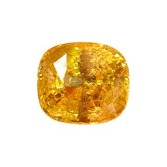 Saphir jaune naturel du Sri Lanka certifié GRS 69::70 carats en forme de coussin