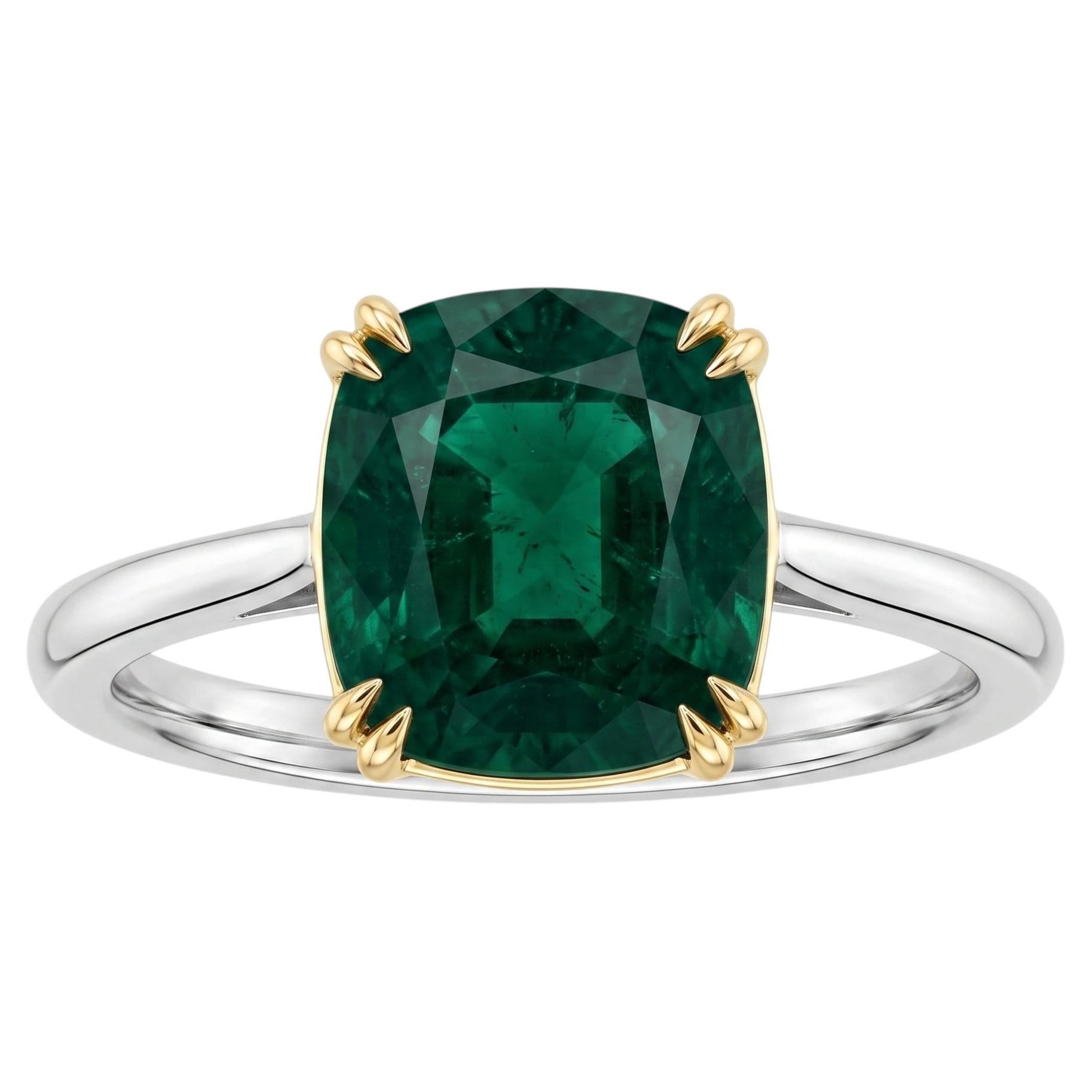 GRS Certified 7 Carat Emerald Ring Made-to-Order For Sale