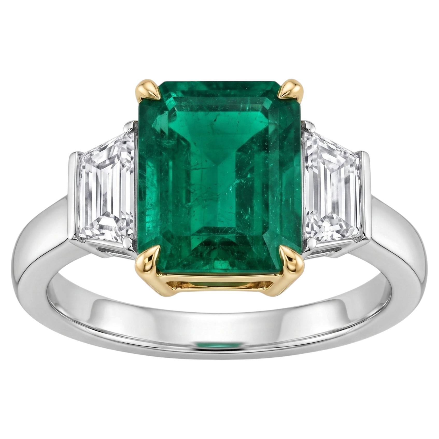 GRS Certified 7 Carat Emerald Ring Made-to-Order For Sale