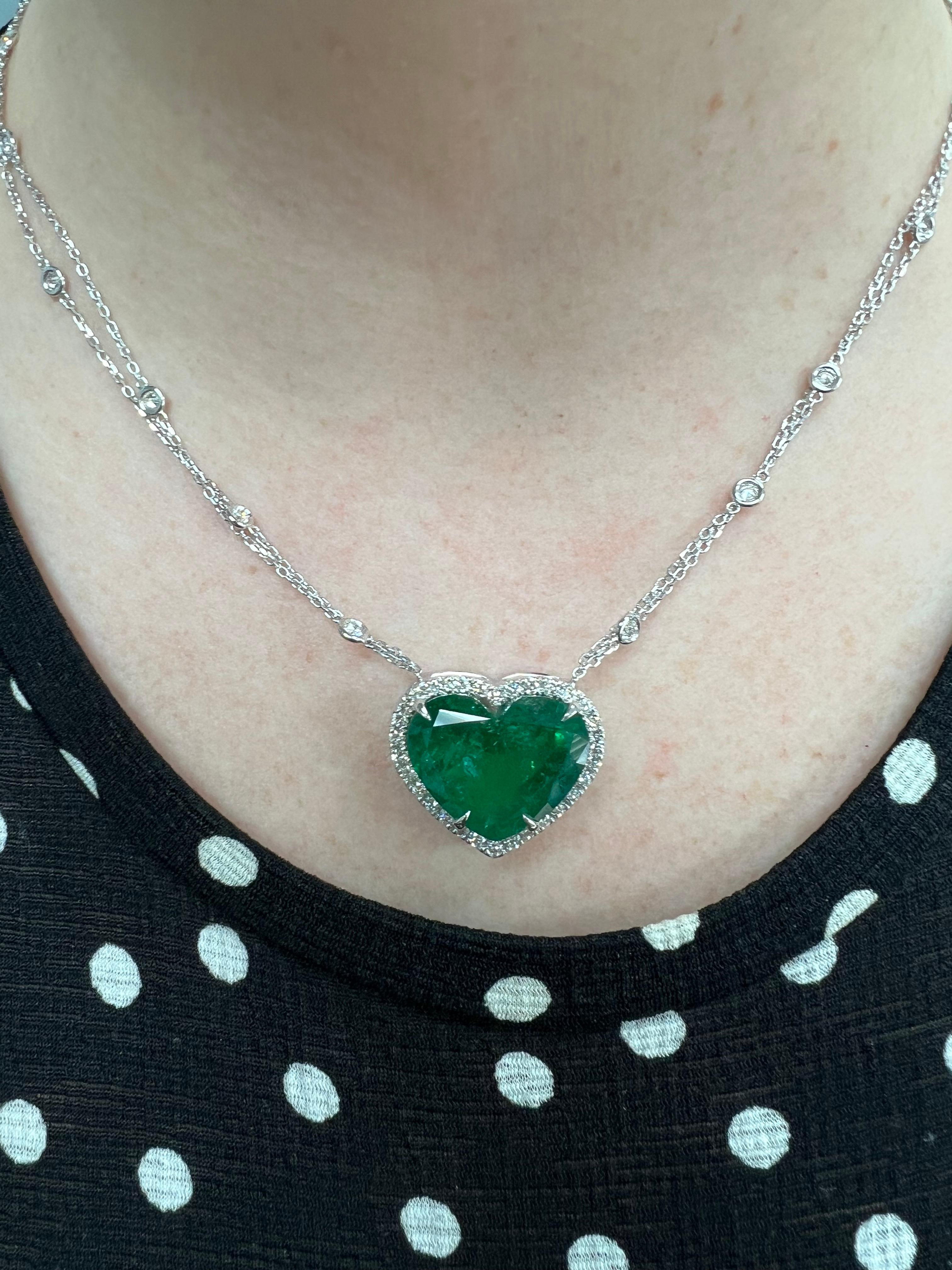 Stunning GRS Certified 7.85 carat heart-shaped natural green emerald gemstone. Sourced from the depths of the earth, this gem embodies the essence of beauty and elegance.

 this faceted gem showcases the perfect blend of artistry and precision