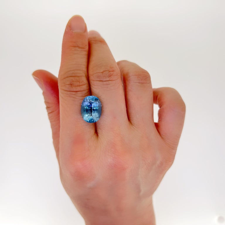 Topaze Bleu 38.70 CT Ample Pierre Précieuse Émeraude Coupe Transparent