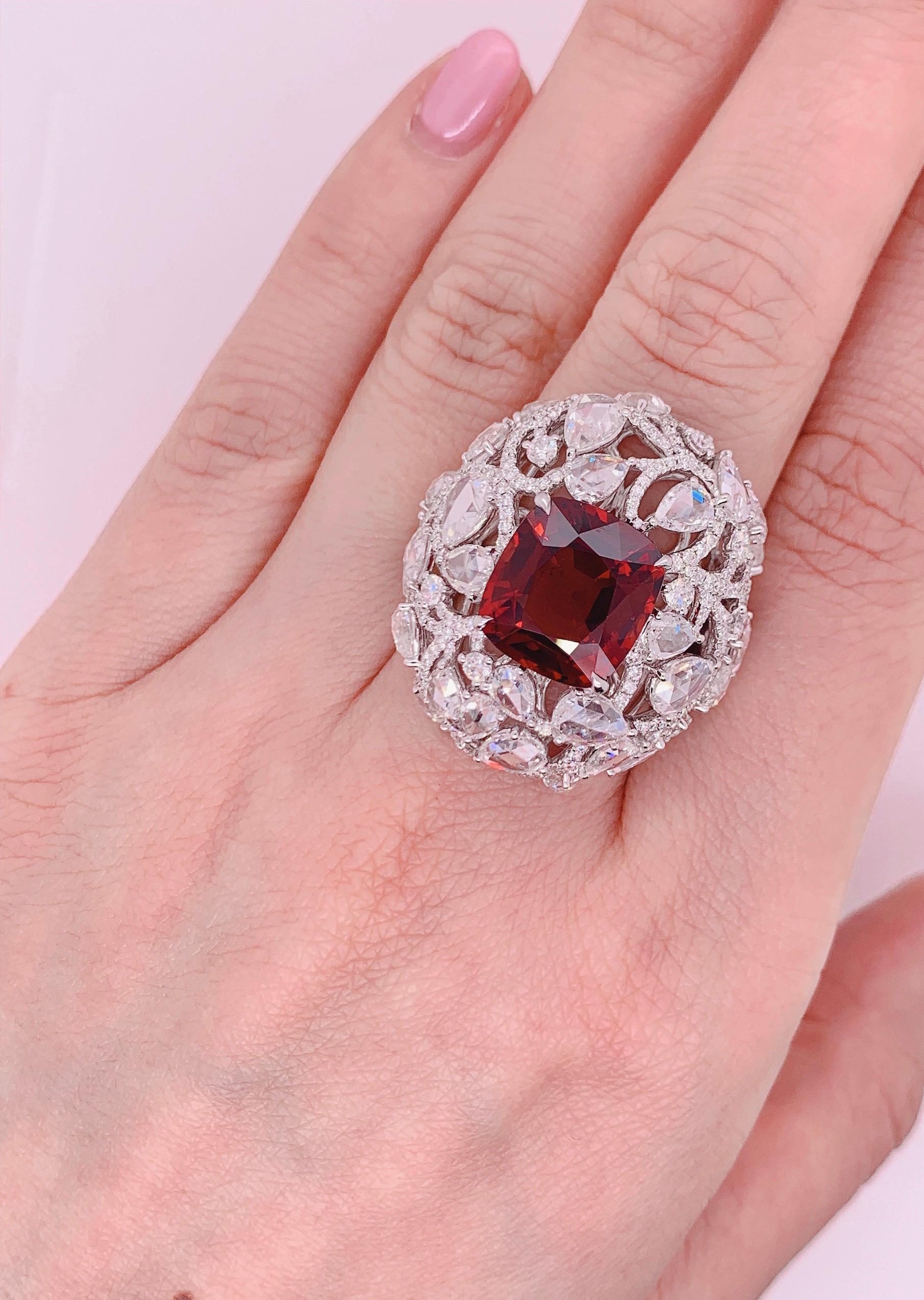 KAHN GRS Certified 7.5 Carat Unheated Spinel Ring For Sale 3