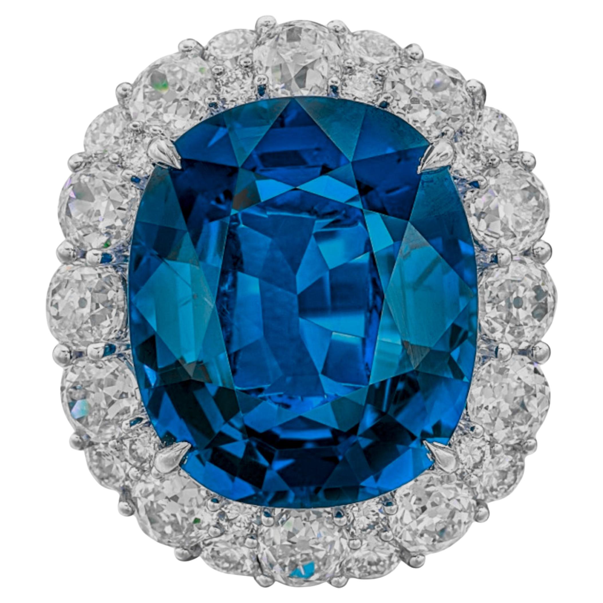 Certificato GRS 7.54 Ct. Anello con diamante zaffiro non trattato di Ceylon