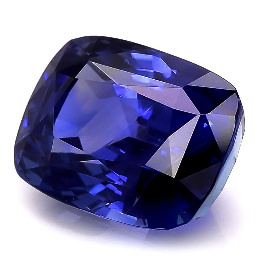Natürlicher unerhitzter blauer Saphir Edelstein 7,58 Karat mit GRS Bericht / JupiterGem (Brillantschliff)