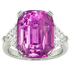GRS-Certified 7.70 Carat Unheated Pink Sapphire Ring