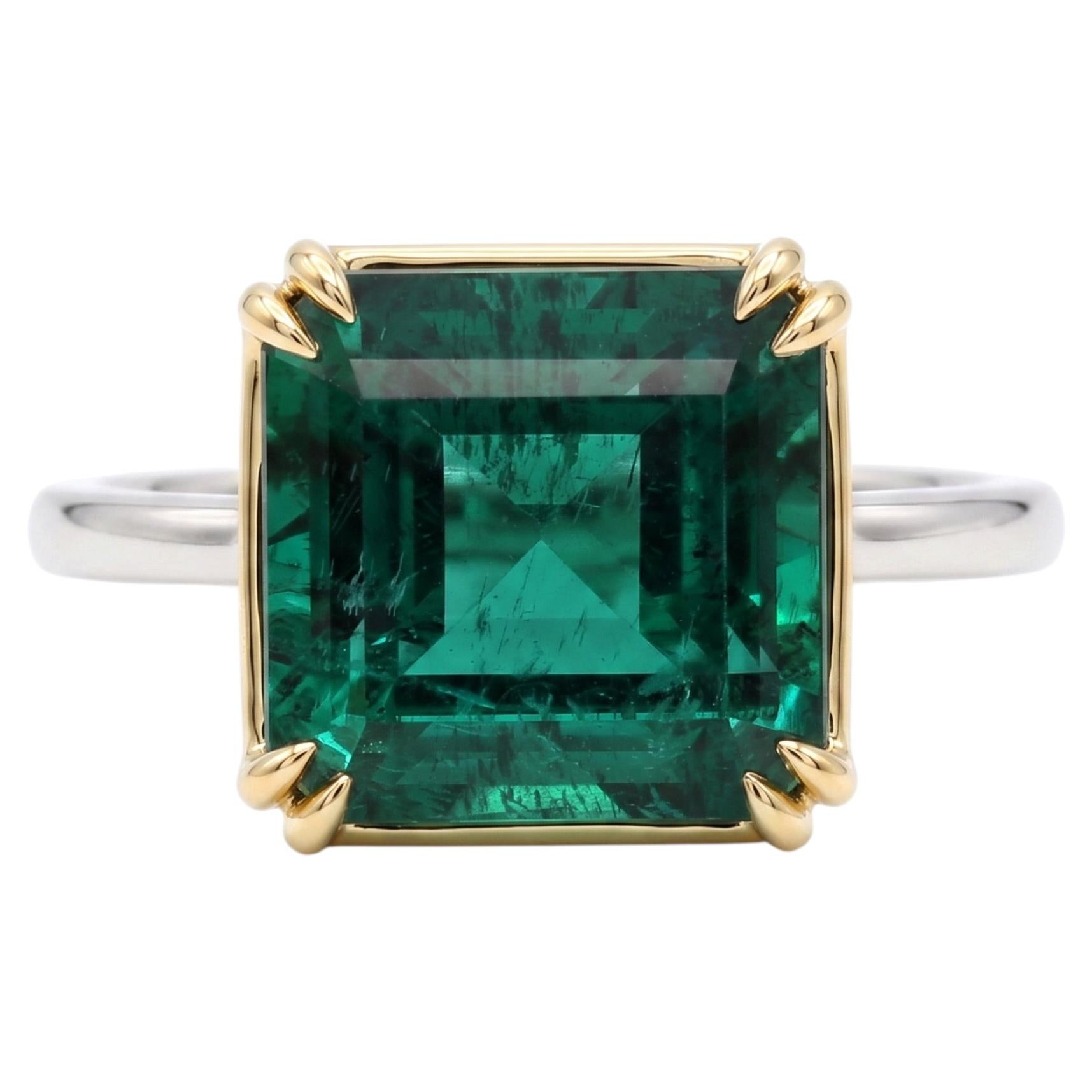 GRS Certified 8 Carat Emerald Ring Made-to-Order
