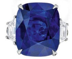 GIA Certified 6.70 Carat Cushion Blue NO HEAT KASHMIR Sapphire Ring