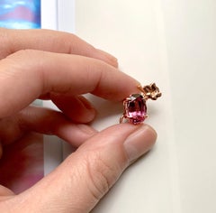 Eight Carats Spinels Floral Earrings in Eighteen Karat Rose Gold