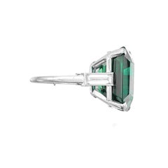 GRS Certified 8.32 Ct Insignificant Colombian Emerald Ring
