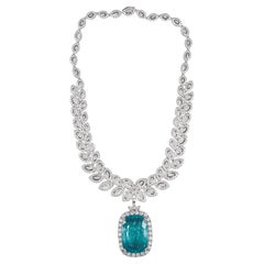 GRS Certified 88.37 Carat Paraiba Tourmaline Necklace