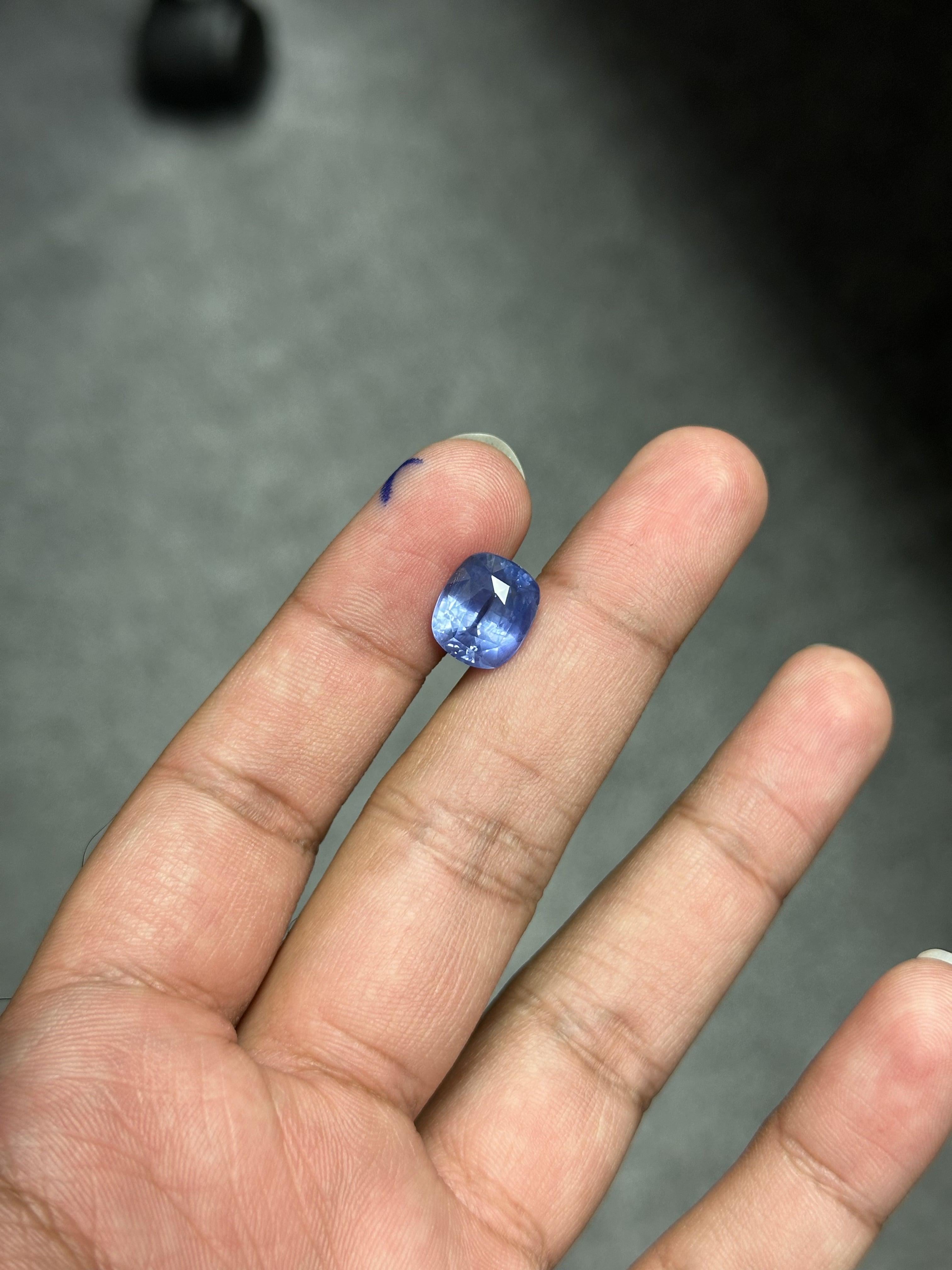Saphir coussin non chauffé 9,02 carats certifié GRS Unisexe en vente