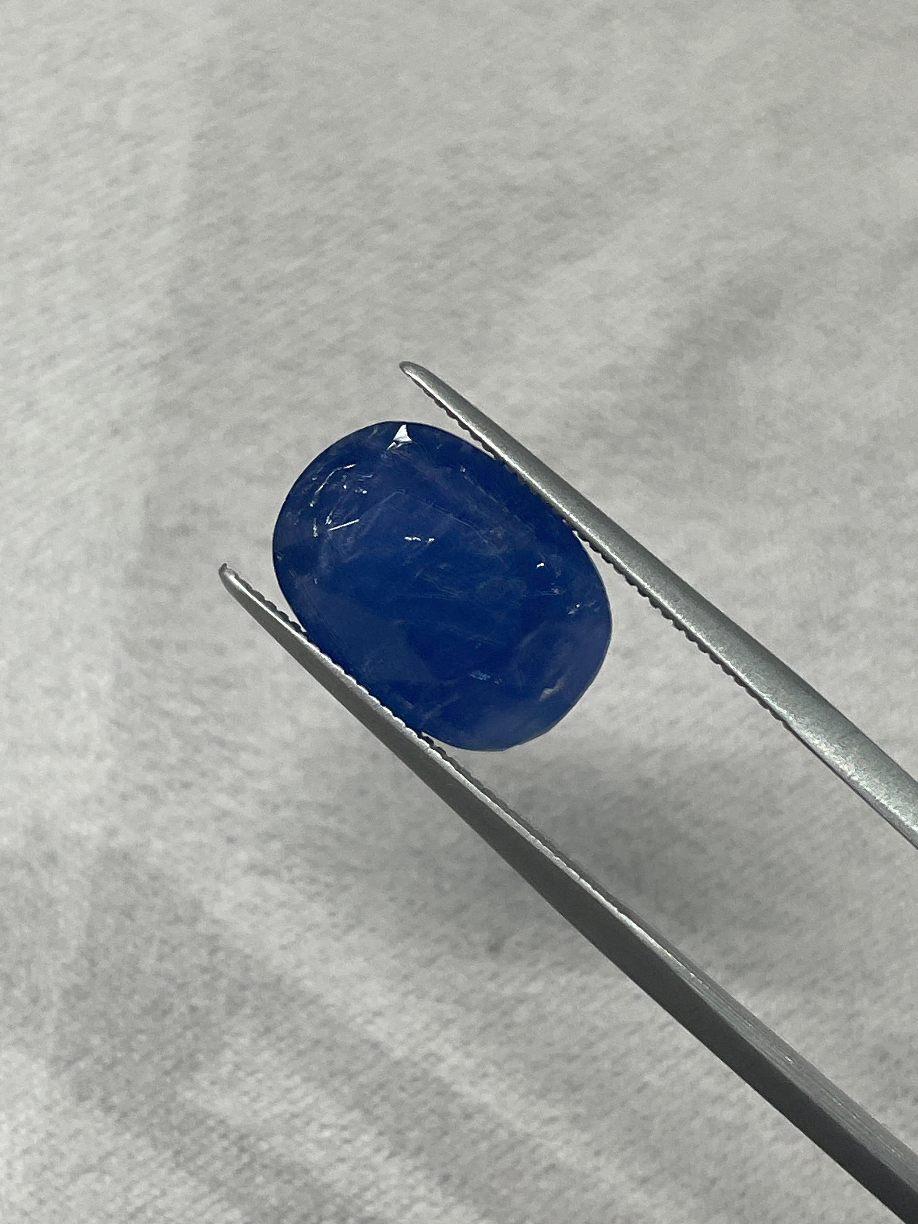 GRS Certified 9.16 Carat Blue Sapphire Untreated Loose Gem In New Condition For Sale In Taipei, TW