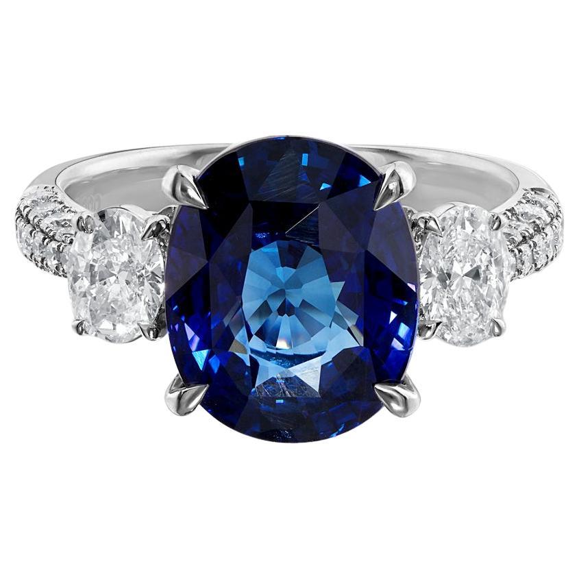 GRS-zertifizierter 6,54 ct Ceylon "Königsblau" Saphir Ring