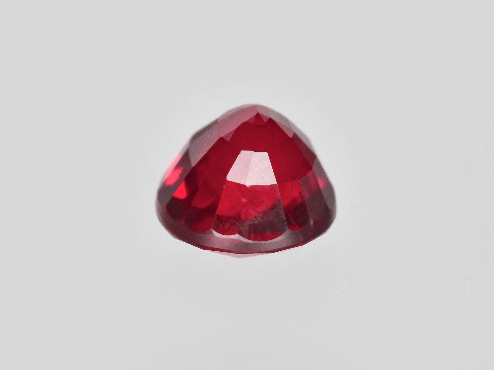 Cushion Cut GIA Certified Burma Natural Purplish Red Natural Ruby Cushion Diamond Ring For Sale