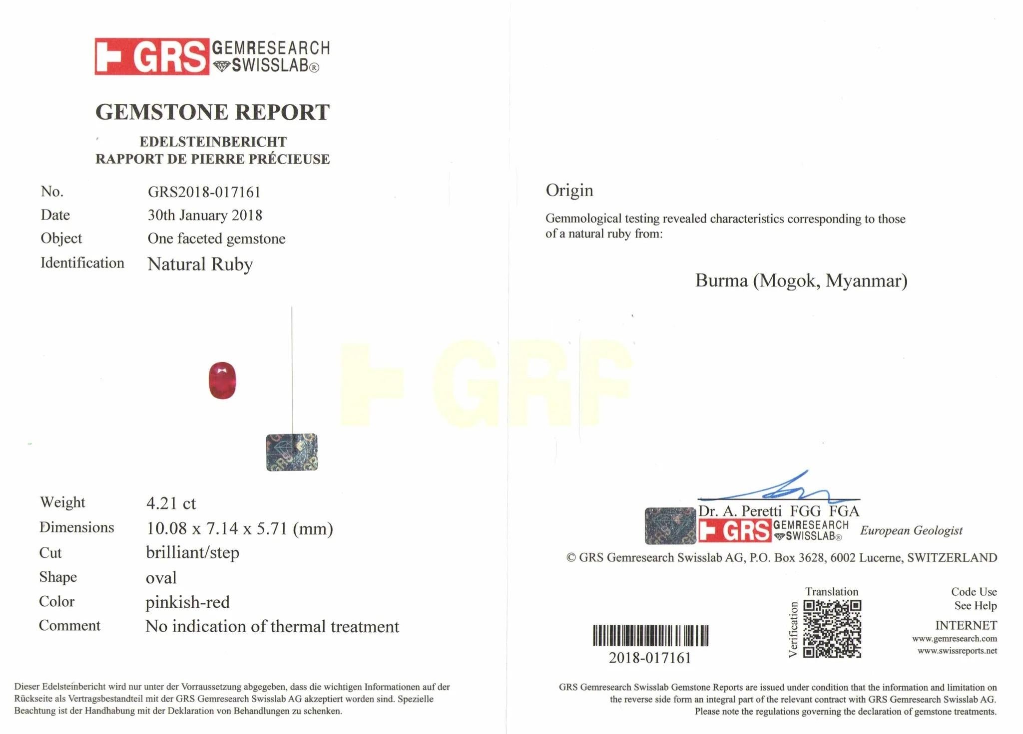 GRS Certified BURMA NO HEAT Ruby Diamond Halo Solitaire Platinum Ring Unisexe en vente