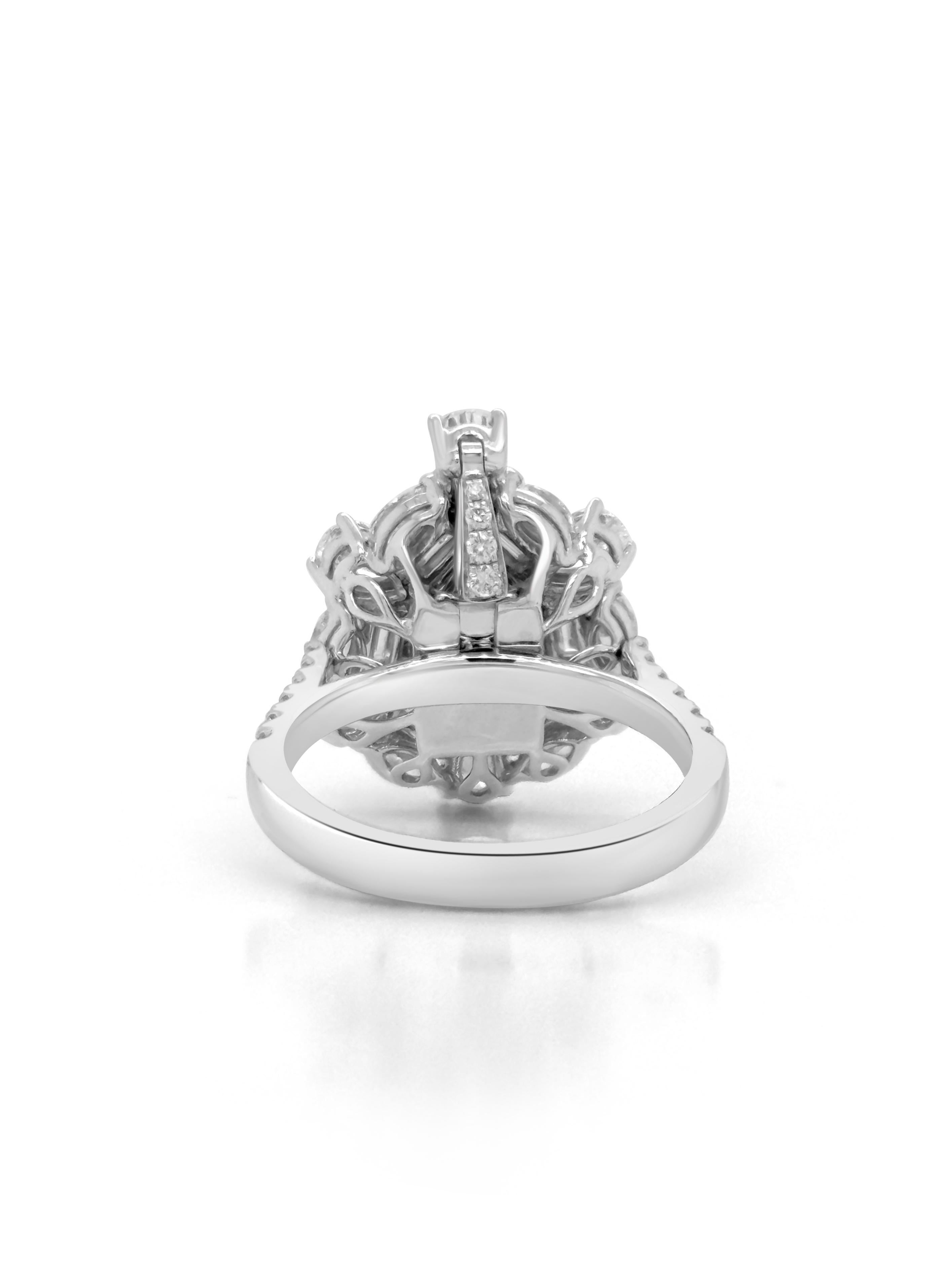 GRS-zertifizierter Ring und Anhänger mit Burma-Rubin und weißen Diamanten in 18 Karat Gold (Tropfenschliff) im Angebot
