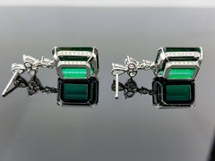 GRS-zertifizierte Ohrringe ohne Öl 10,79 Karat Smaragd und Diamant