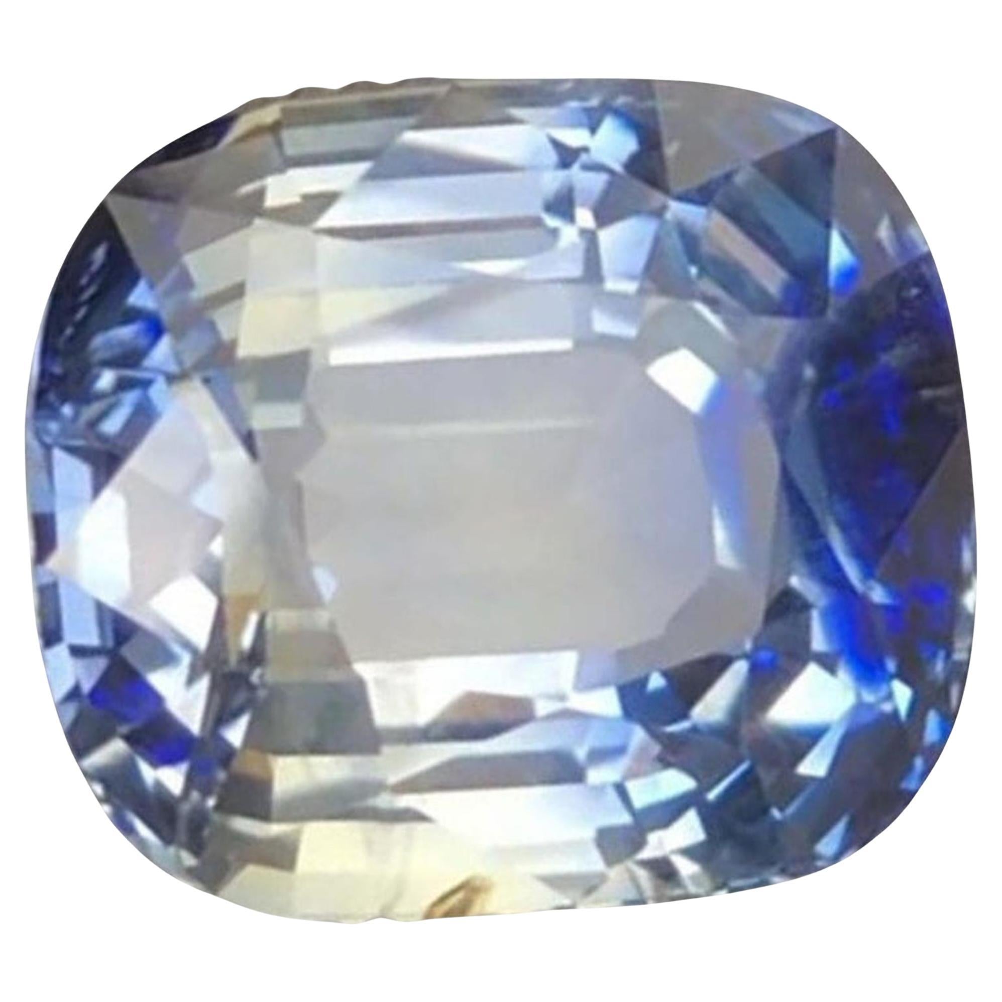 GRS Certified Faceted Bi Color Sapphire: 21.37 Carat Cushion Cut Gemstone