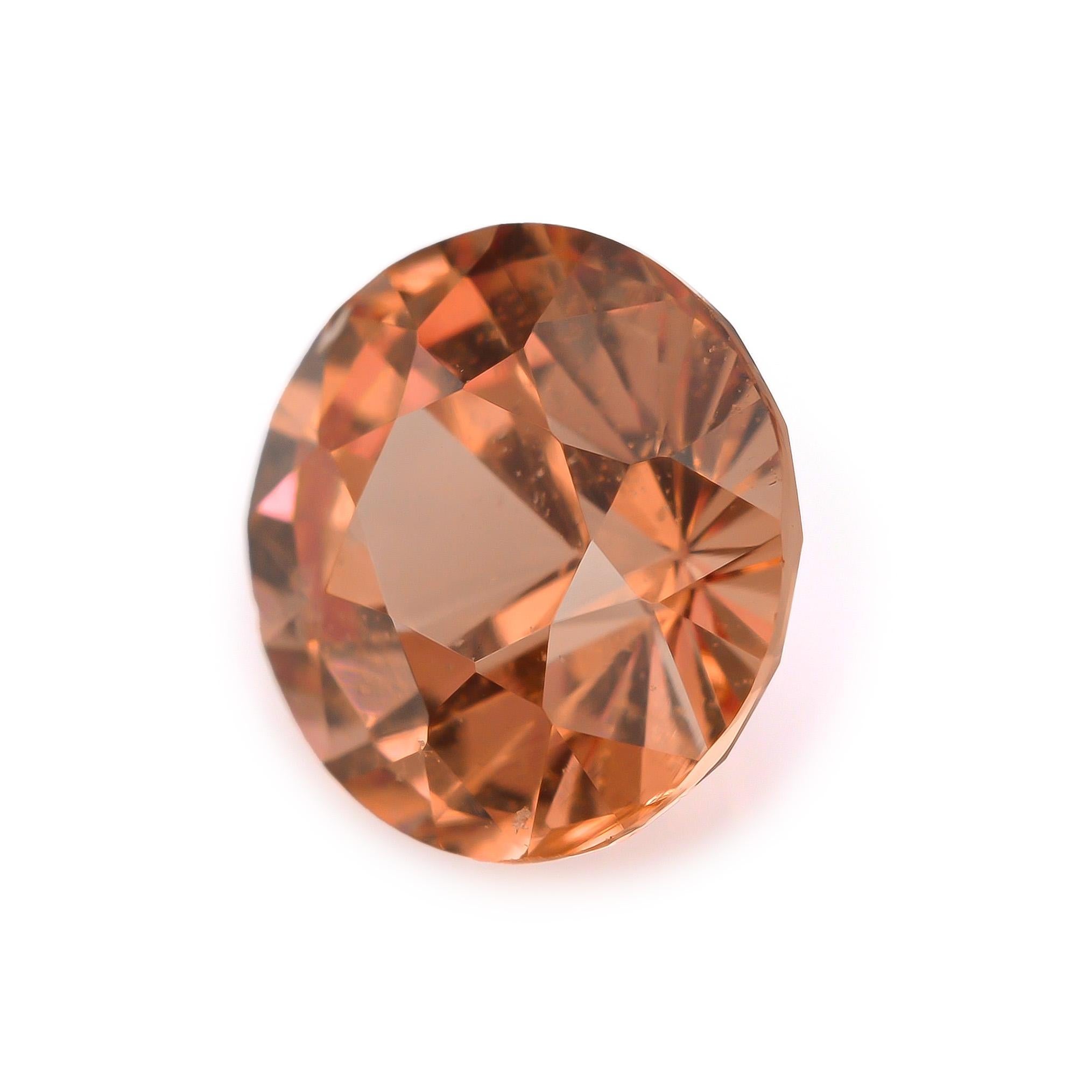GRS Certified Heated Padparadscha Sapphire 1.12 Carats In New Condition For Sale In Los Angeles, CA