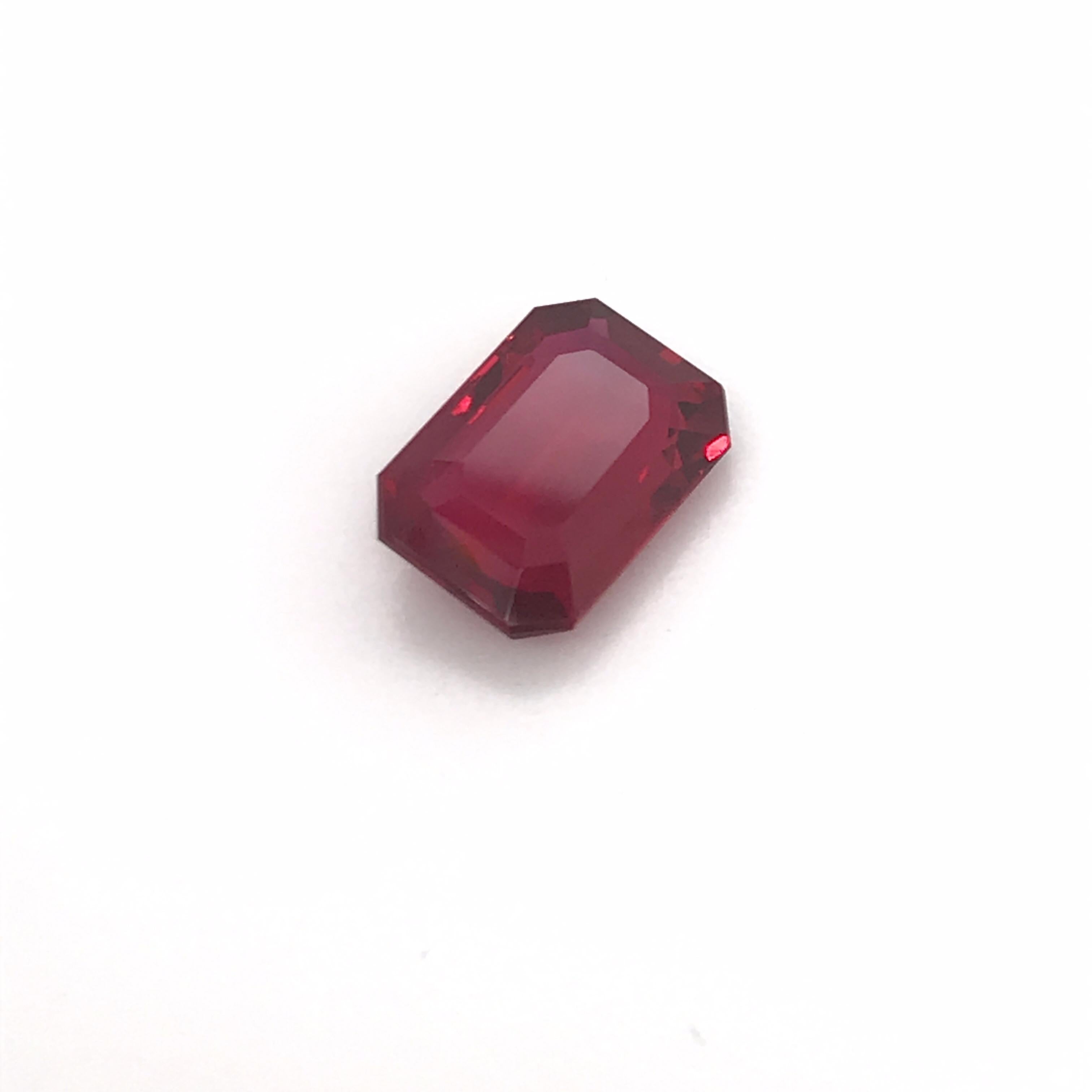 Contemporary GRS Certified Natural Ruby 4.04 Carat No Heat Vivid Red