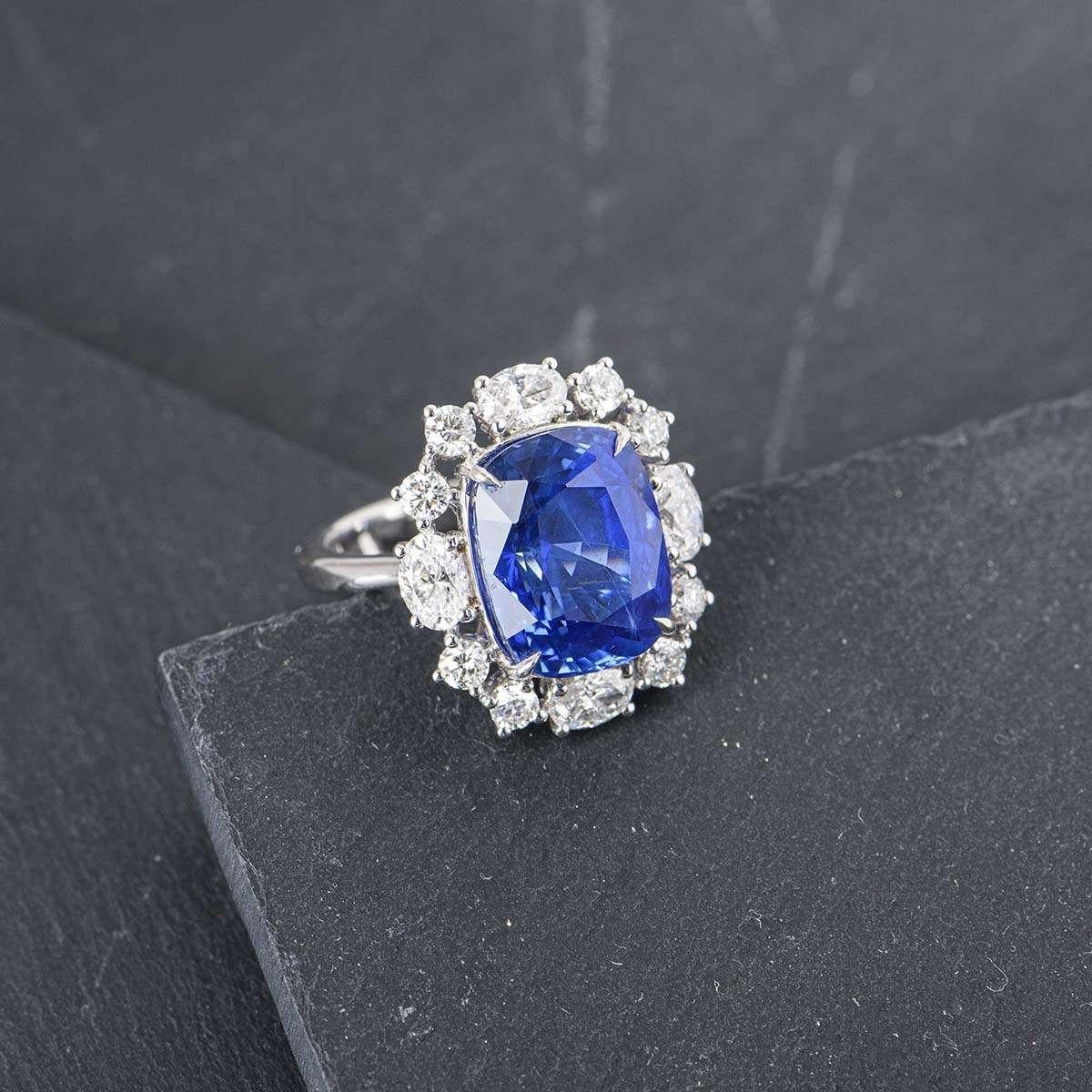 GRS Certified Natural SriLankan Cornflower Blue Sapphire Ring 1