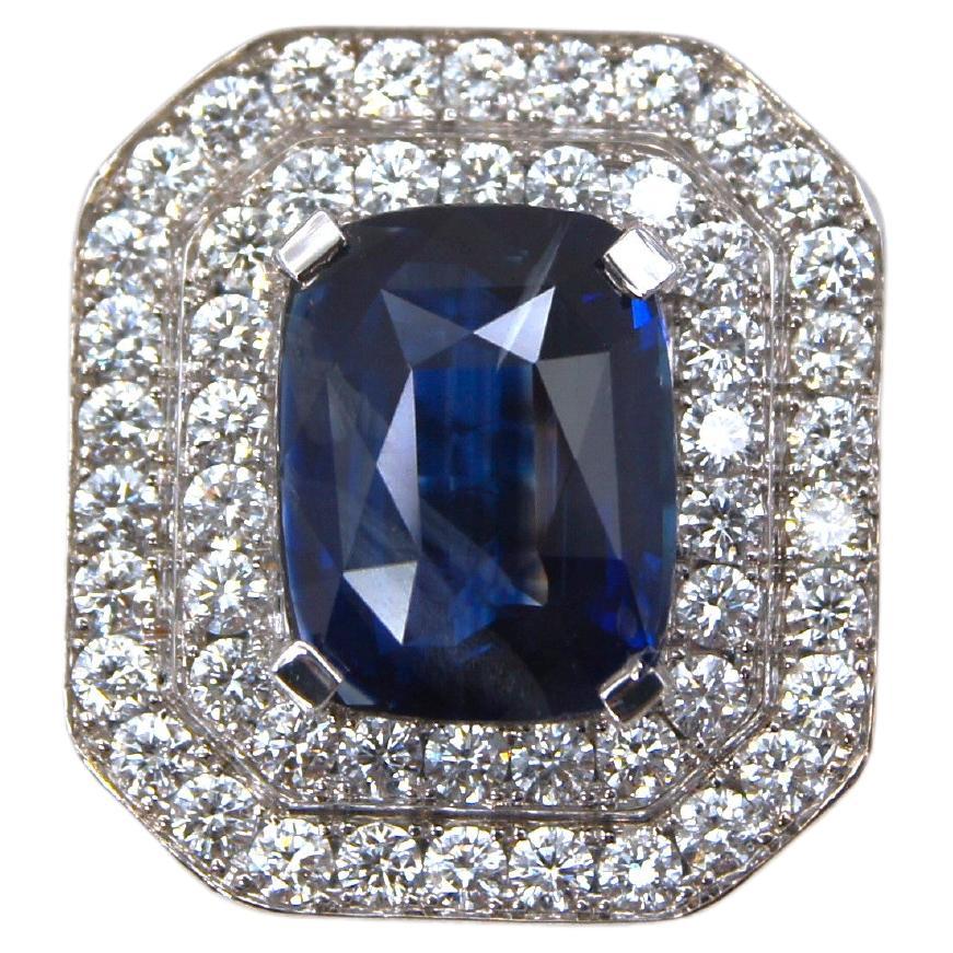 GRS certified Natural Unheated 7.71 carats Madagascar Royal Blue Sapphire ring