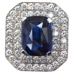 GRS certified Natural Unheated 7.71 carats Madagascar Royal Blue Sapphire ring