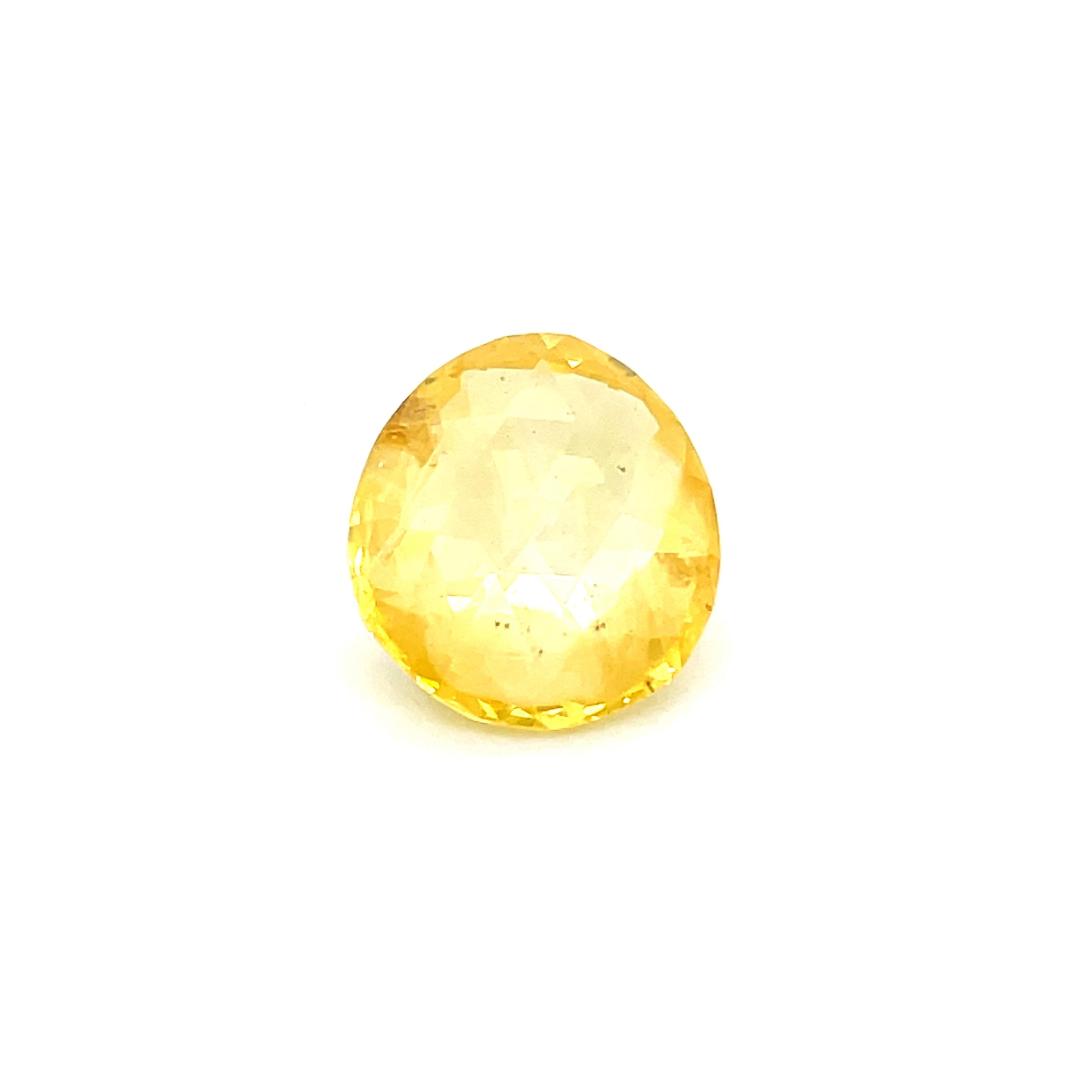 Pear Cut GRS Certified No Heat Briolette Pear Yellow Sapphire Cts 31.44 For Sale