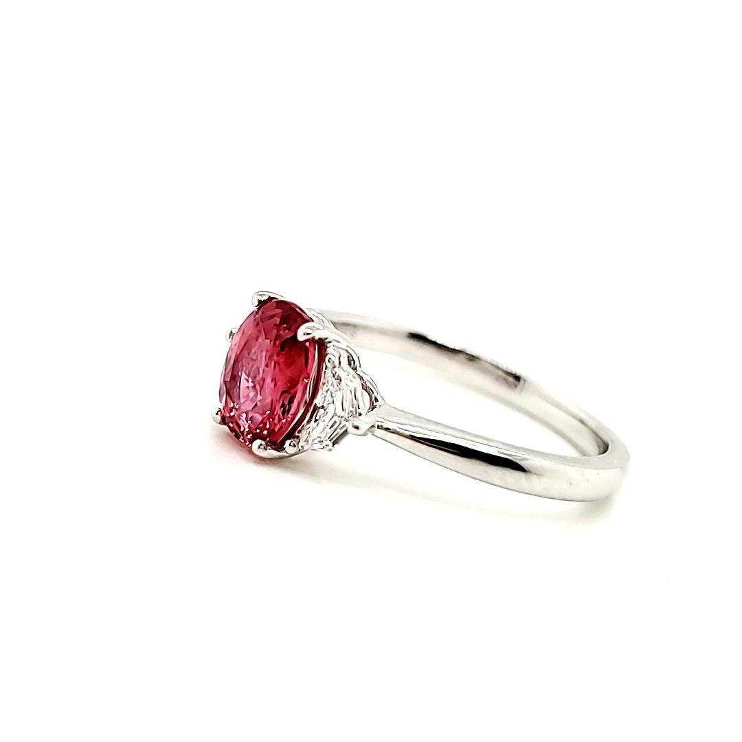 Oval Cut GRS Certified No Heat Oval-Shaped Pink Sapphire (Padparadsha - type) and Cts 1.3 For Sale