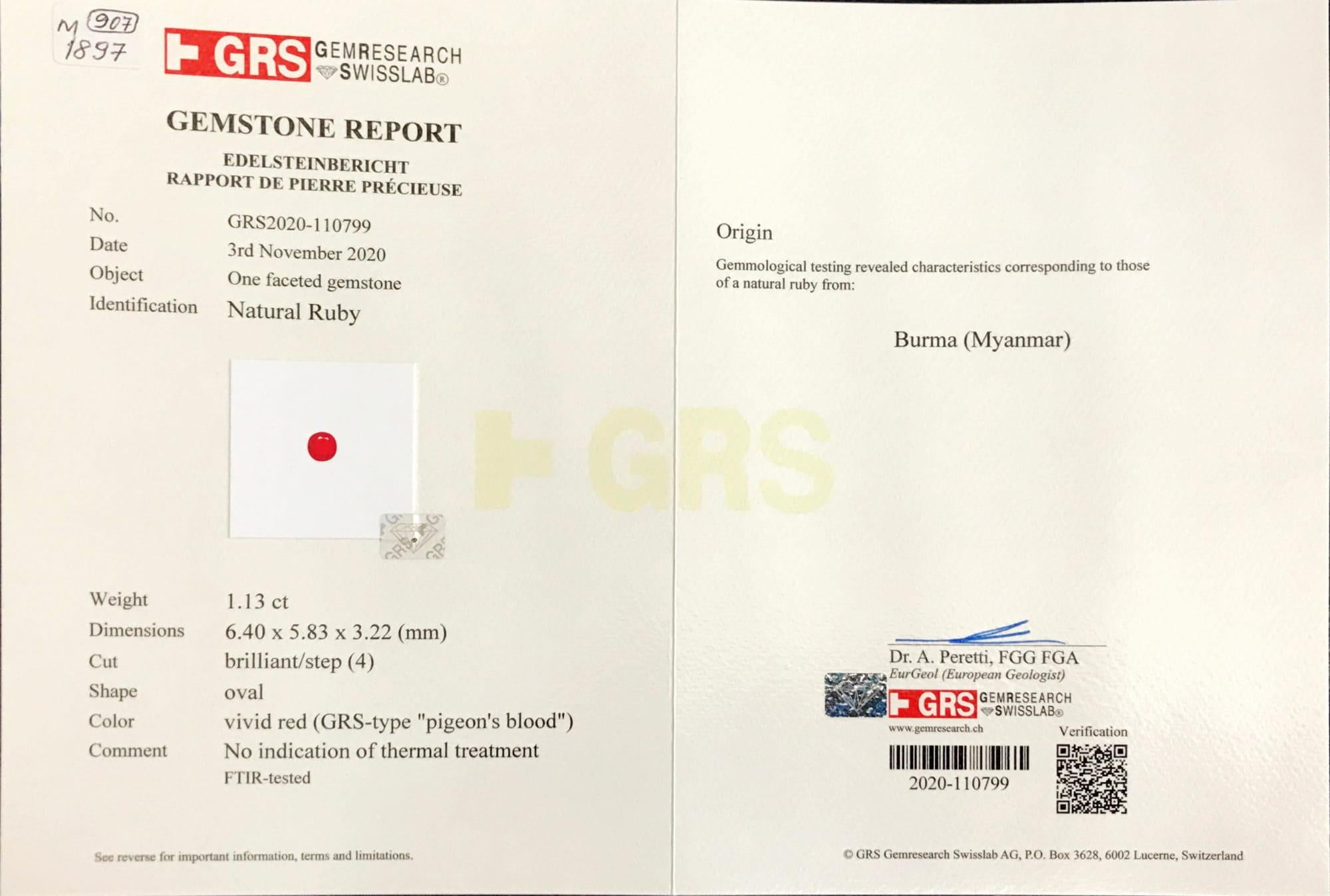 GRS Certified Pigeon Blood 2.23 Burmese No Heat Ruby and Diamond Earring 3
