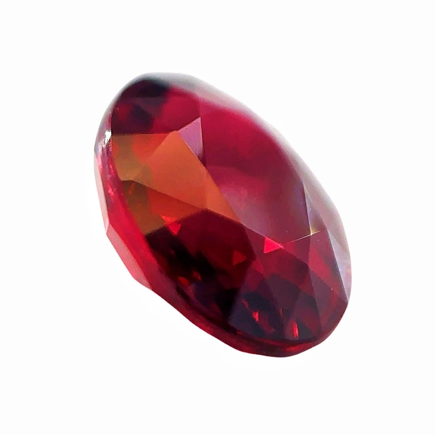 Oval Cut GRS Certified Pigeon Blood 2.32 Carat Natural Unheated Mozambique Ruby For Sale
